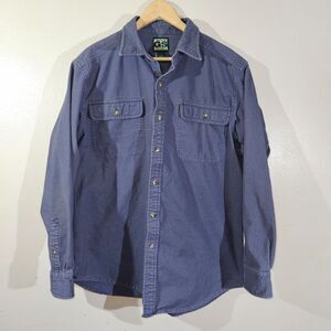 Vintage Gander Mountain Camouflage Heavy Button Shirt‎ Mens XL Chamois Flannel